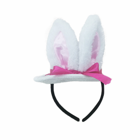 Disfraces de Pascua Conejo tocado diadema accesorios para el cabello pequeño conejo blanco hebilla de cabeza niños conejita de Pascua abrazadera para el cabello
