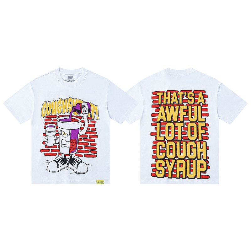 あれ。 SA AWFUL LOT OF COUGH SYRUP メンズ ヒップホップ ラップコラボ 半袖Tシャツ|undefined