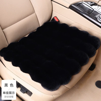 Zongheng Rabbit Fur Plush Car Universal seat cover - bubble-velvet-single-pad-black-4220b-one