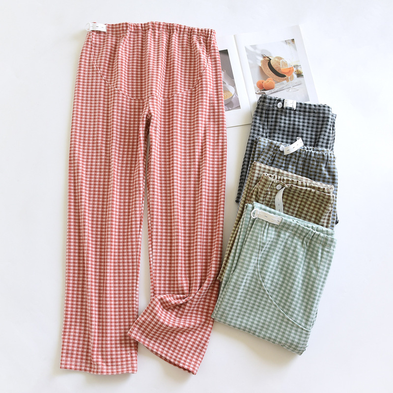 Maternity Sleep Pants for Postpartum, Autumn and Winter, Plus-Size, Thickened, Non-Tightening, Adjustable Elastic Belly Support Pants