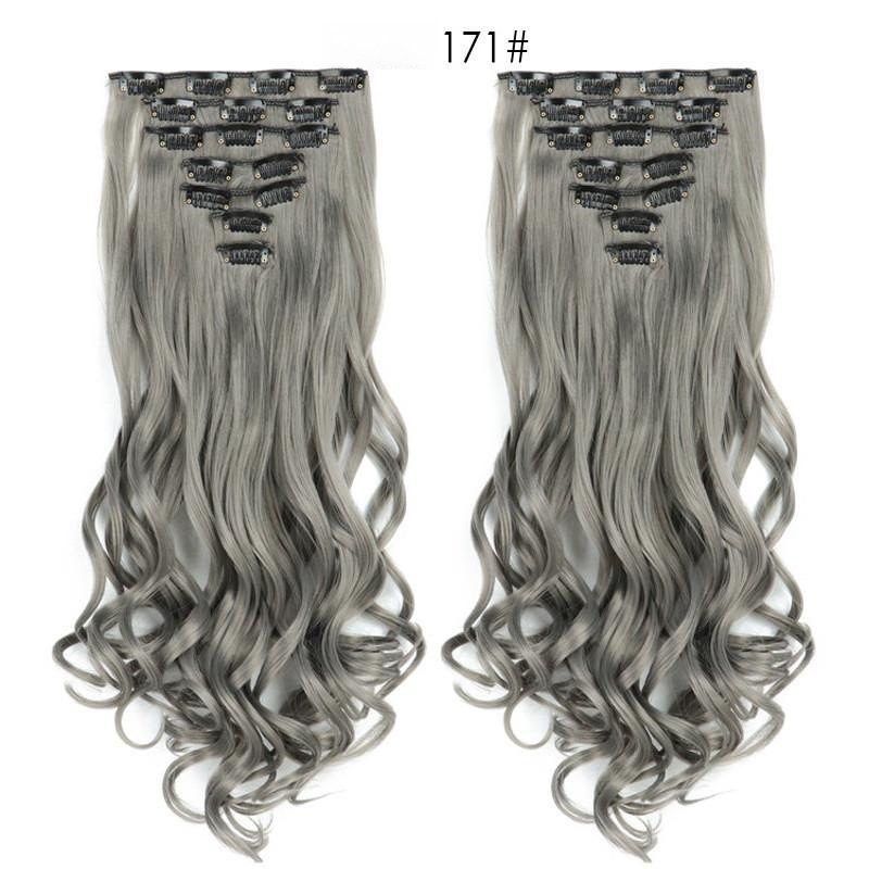 Extensión de Cabello Rizado con Clips BB Set de 7 de Fibra Térmica, Invisible, para Mujeres