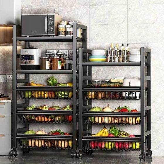Kitchen Storage Rack Floor Multi-layer Storage Rack Vegetable Basket Multifunctional Snack Rack Sundries Shelf Storage Rack