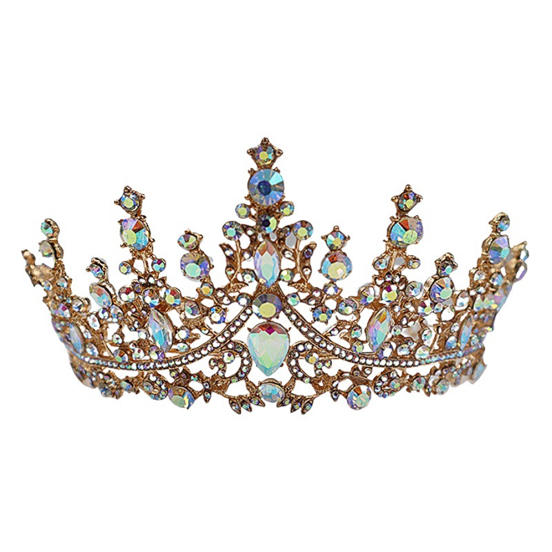 Coronas populares europeas y americanas, corona de princesa, corona de boda con diamantes de imitación, corona de cristal para novia, diadema para el cabello.