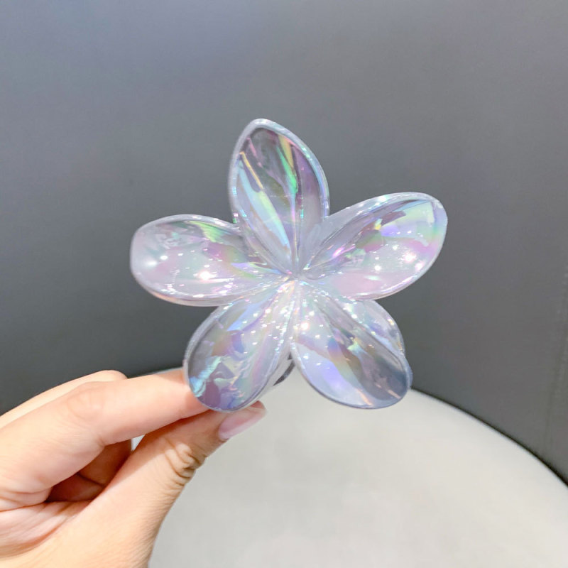 クロスボーダー真珠光沢のあるカラフルなプルメリアクリップ甘いガーリーハートフラワーヘアクリップ後頭部サメクリップカラフルなヘアクリップ|undefined