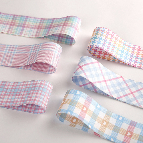 Two-color plaid printed webbing handmade bow diy hair accessories lolita clothing accessories gifts flowers ribbon