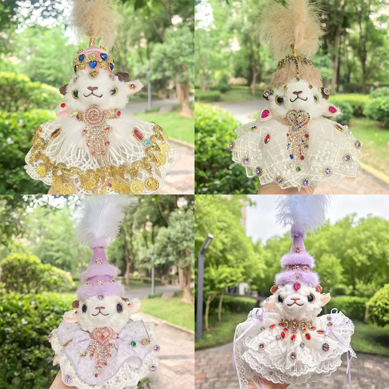 Xinjiang Little Lamb Lolita Doll Accessories Cultural Creative Plush Toy Hair Tie Pendant DIY Toy Plush Doll for Girls Xinjiang Little Lamb Lolita Doll Accessories Cultural Creative Plush Toy Hair Tie Pendant DIY Toy Plush Doll for Girls