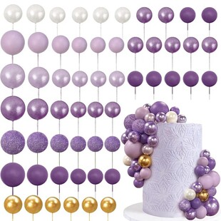 Cross-Border Hot-Selling Popular Colorful Foam Ball Baking Decoration Purple Colorful Rose Red Series Foam Ball Plug-In
