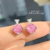 Pink diamond earrings [one pair price]
