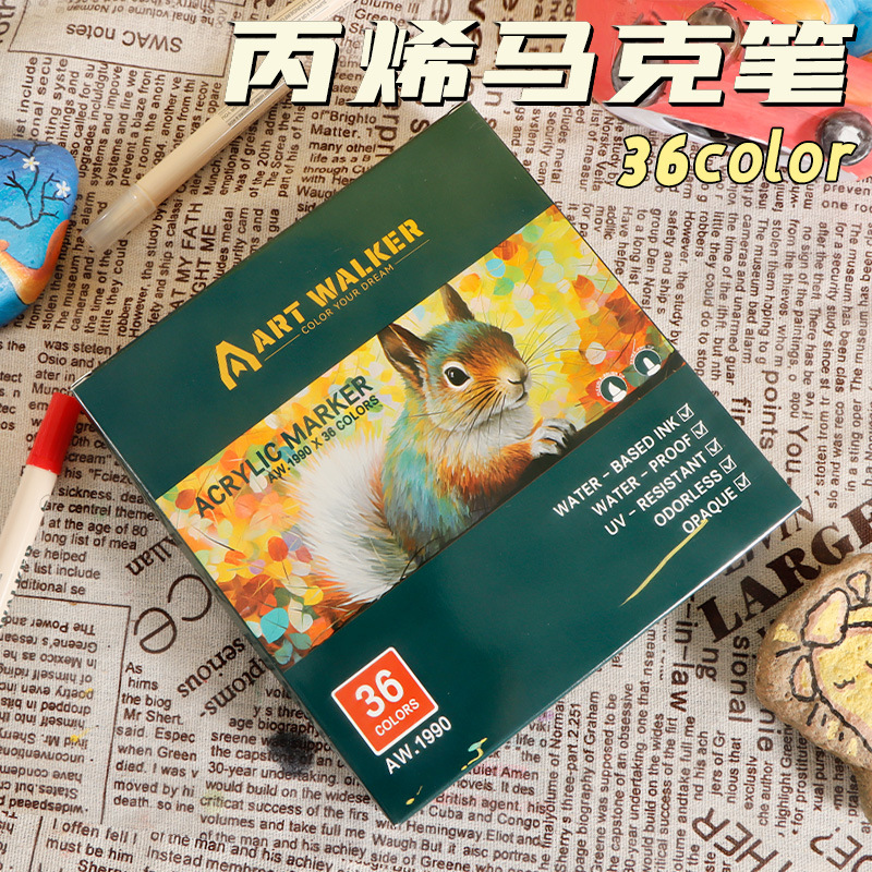 Bolígrafo de acrílico blando mayorista impermeable a secar rápido para niños bolígrafo de graffiti de color para estudiantes de escuela primaria se puede lavar con agua bolígrafo de doble cabeza