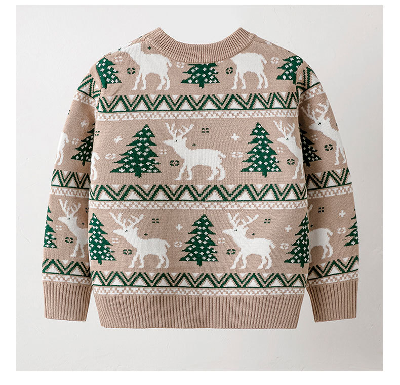 Autumn Winter Boys And Girls Baby Christmas Moose Sweater Children's Pullover Knitwear For Children_voghion.com
