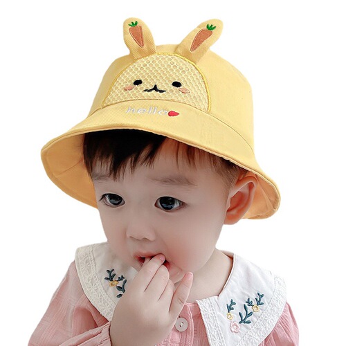 Wholesale Spring and Autumn New Baby Hat Fisherman Hat Sun Hat Unisex Toddler Cartoon Carrot Rabbit Bucket Hat C246