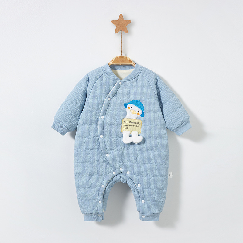 Mono de bebé Otoño e Invierno ropa de recién nacido hombres y mujeres forrado de lana engrosada caliente acolchado mameluco bebé ropa de invierno