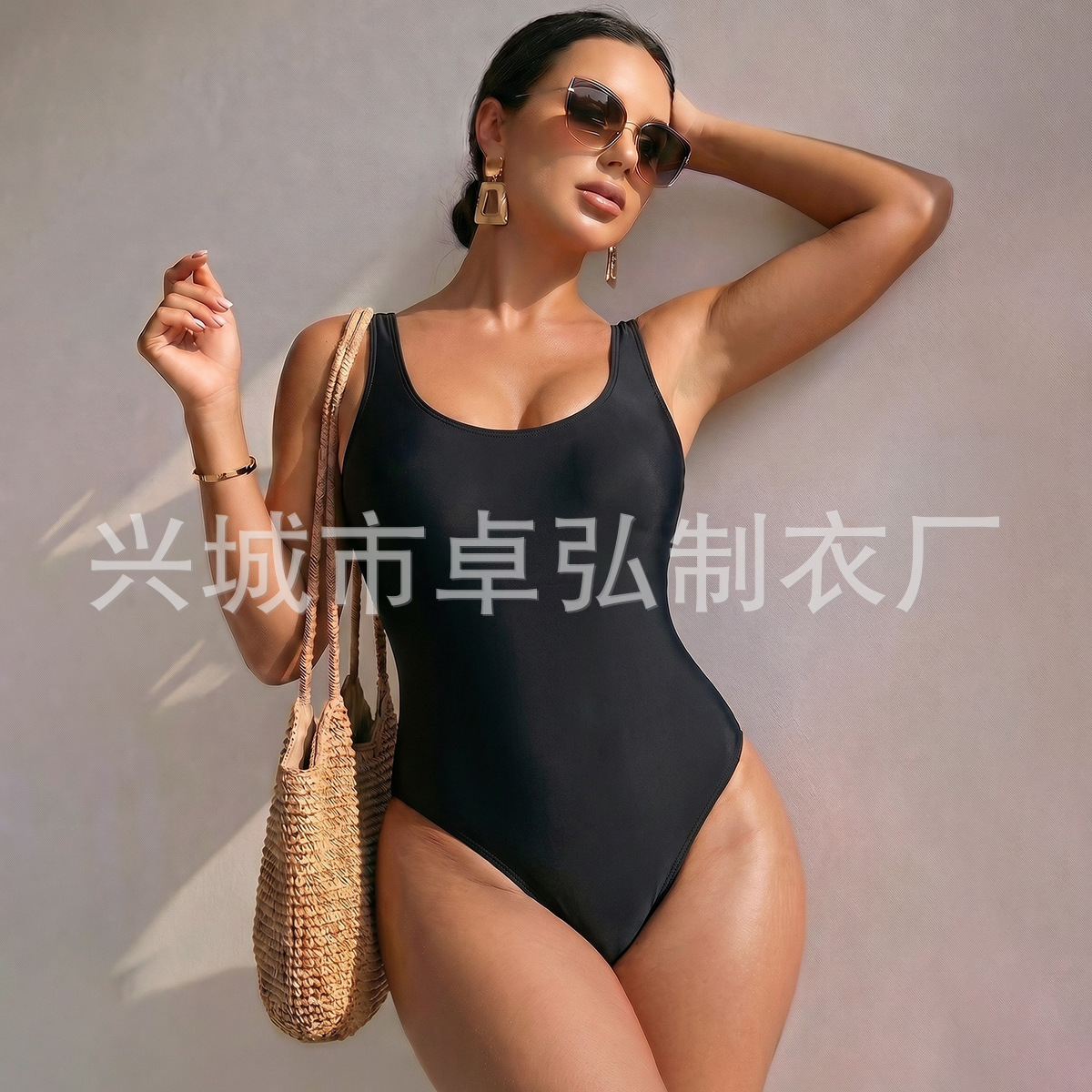 Traje de Baño Ajustado Nuevo de Moda Europea y Americana para Mujer, Traje de Baño Sexy de Una Pieza sin Espalda, Simple y Multicolor de Amazon para Mujer