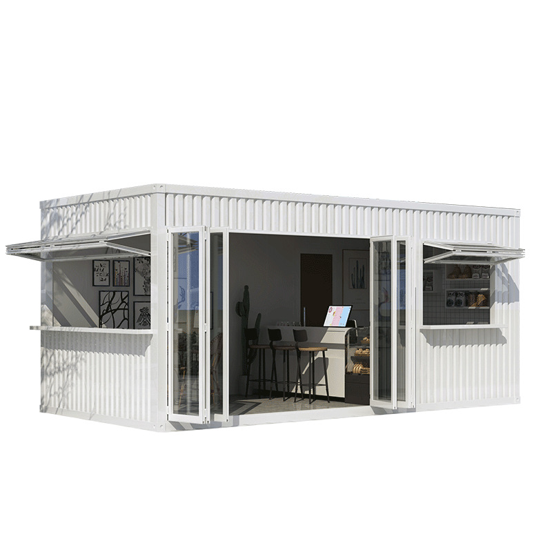 Contenedor casa móvil tienda cafetería tienda de té con leche coche de aperitivos calle comercial quiosco escénico B & B