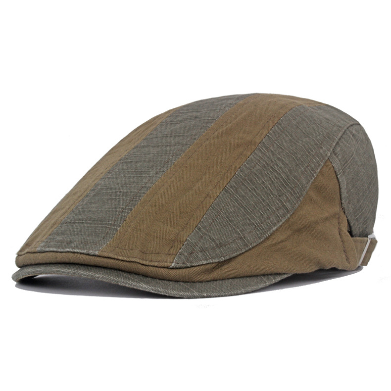 168g Weight Beret Hat Hats Type Holiday Occasion Cotton Material Color Block Pattern Spring&Summer Season Men's Gender Casual, Sports Style Flat Eaves Rim Men's Casual Sports Color Block Flat Eaves Beret Hat 5