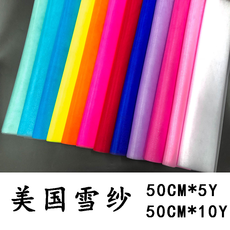 Wedding decoration USA snow yarn flower packaging mesh OPP paperless tube packaging