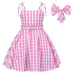 New European and American-style cosplay Barbie movie-inspired princess dress for girls—suspender-style, pleated, and fitted at the waist