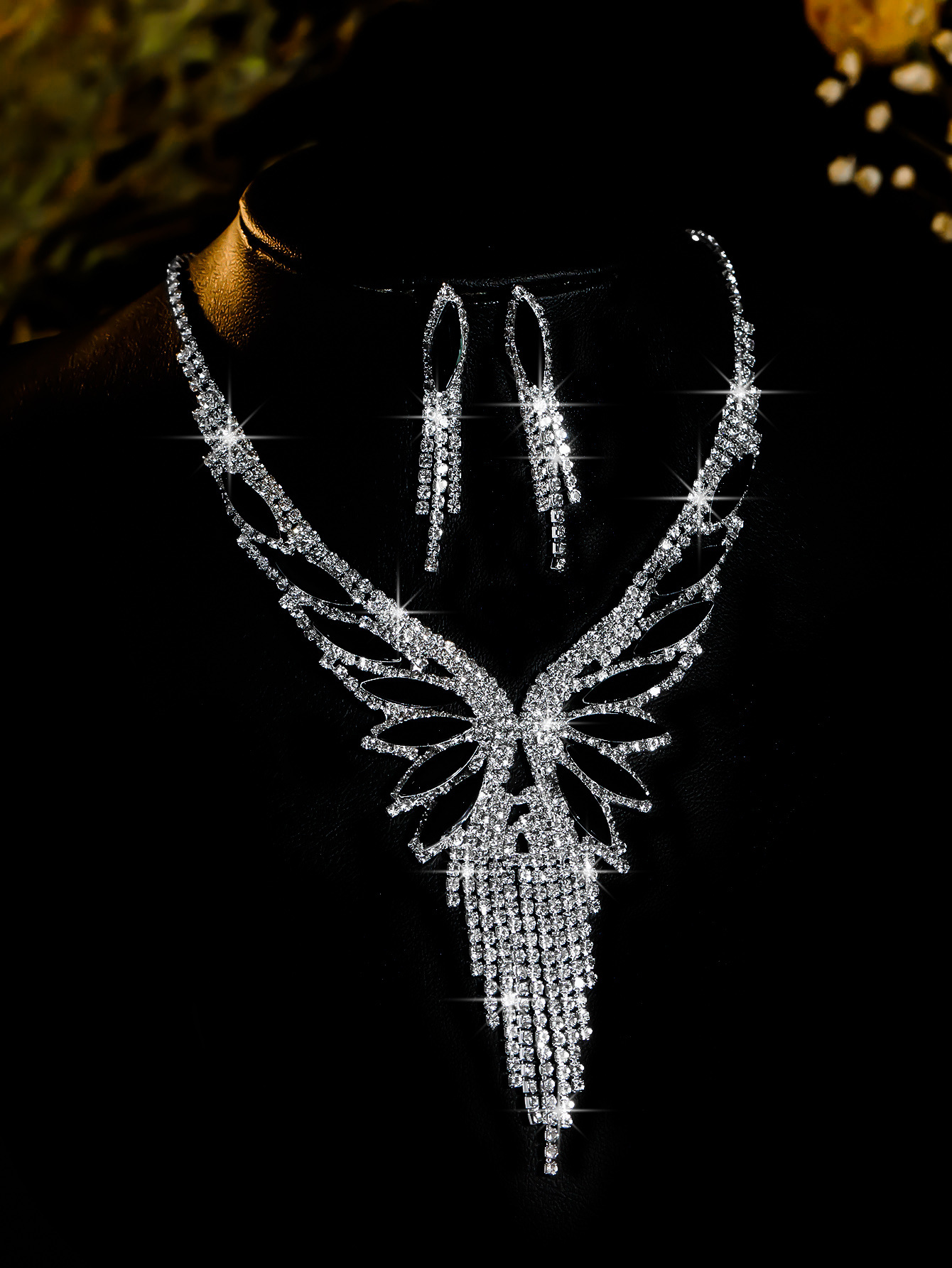 bridal necklace set earring jewelry set banquet dress set necklace fashionable and versatile temperament accessories_voghion.com