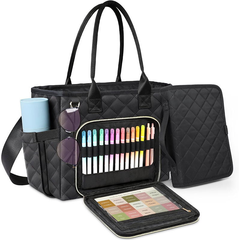 Cross border custom 2025 new ladies teacher handbag with laptop compartment work insulation pocket