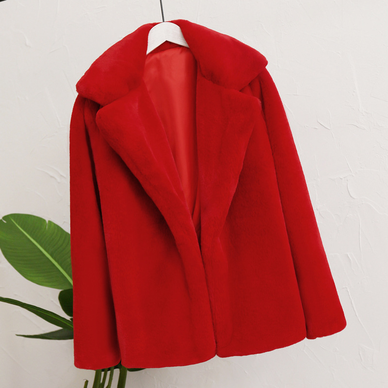 Damenbekleidung 2023 Herbst- und Wintermode Kaninchenfell Leopardenmuster Pelz Damenmantel Plüschkleidung Lässige lose Pelzjacke_voghion.com
