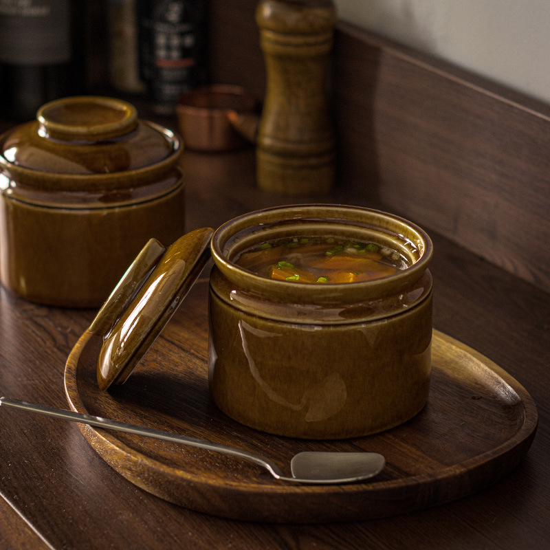 Una buena sopa necesita una buena tazón: tazón pequeño de cerámica vintage para separar agua, tazón para guisar tipo nido de pájaro, tazón para huevos al vapor, tazón doméstico para cocinar al vapor con tapa, tazón al por mayor.
