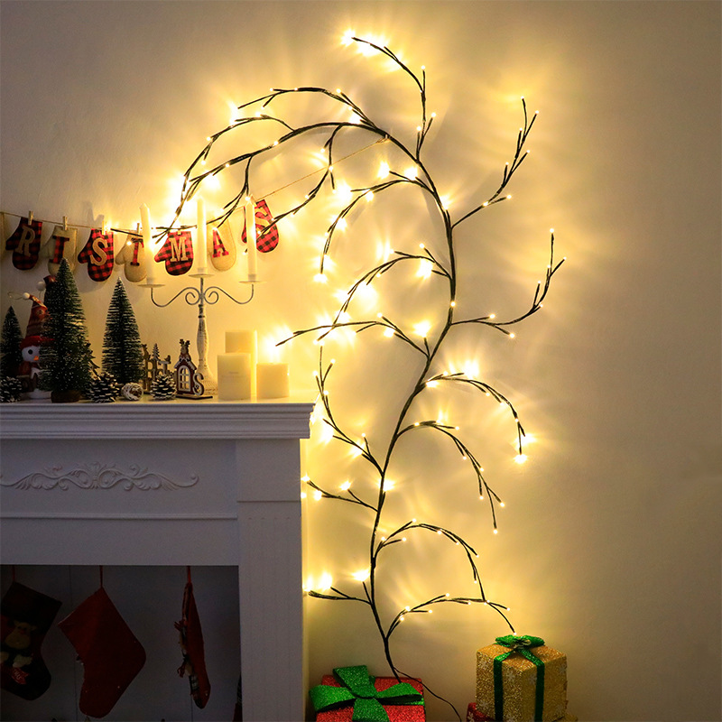 Fábrica directa LED lámpara de ratán bola árbol lámpara Navidad vacaciones decoración lámpara de modelado salón dormitorio luz cadena