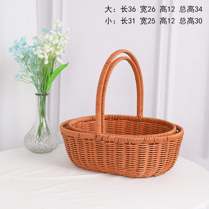 [모조 등나무] 타원형 세트 2개(대형 1개, 소형 1개), 자세히 보기