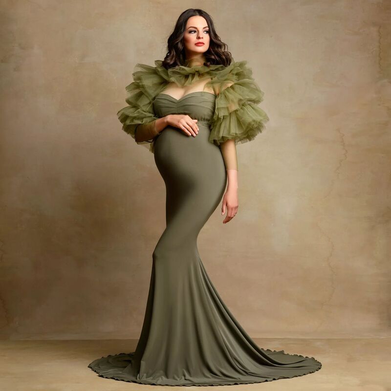 Mermaid Pregnant Women's Dress Dress Detachable Long Sleeve Big Belly Small Tail Party Dress Private Dress Photo Mermaid Pregnant Women's Dress Dress Detachable Long Sleeve Big Belly Small Tail Party Dress Private Dress Photo