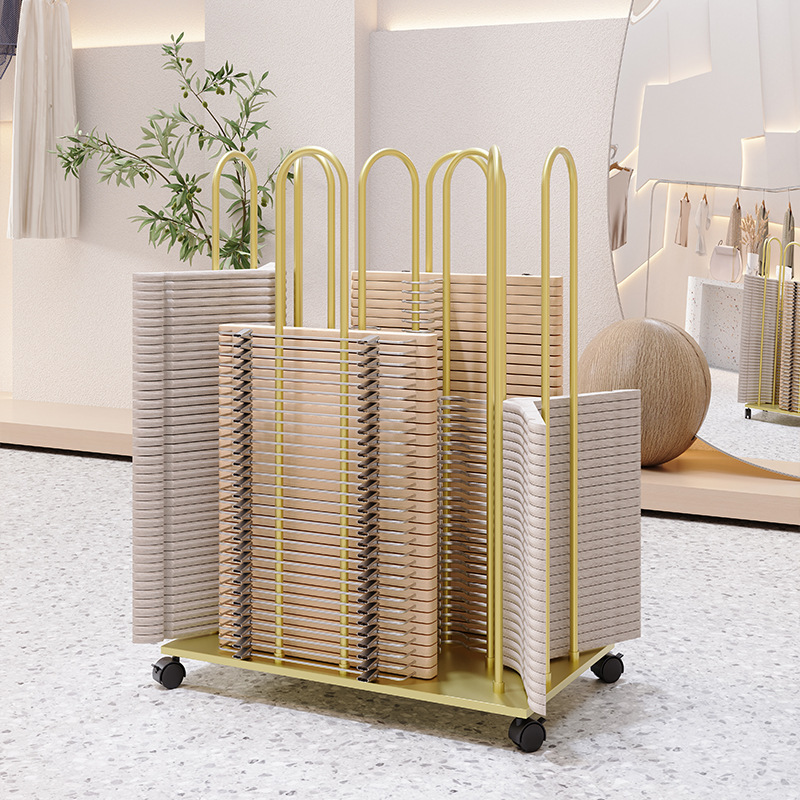 Clothing Store Hanger Storage Organizer Rack for Clothes and Pants, Space-Saving Hanger Storage Rack