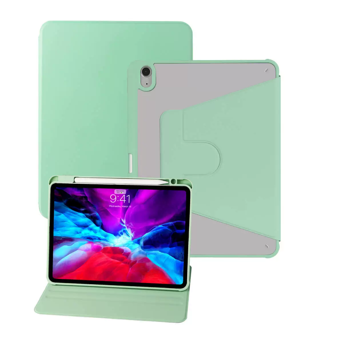Защитный чехол для iPad 2023 PRO11 дюймов, 360° вращающийся держатель, совместимый с 9-й, 10-й, 11-й поколение, 12.9/7/8/4 мини 6