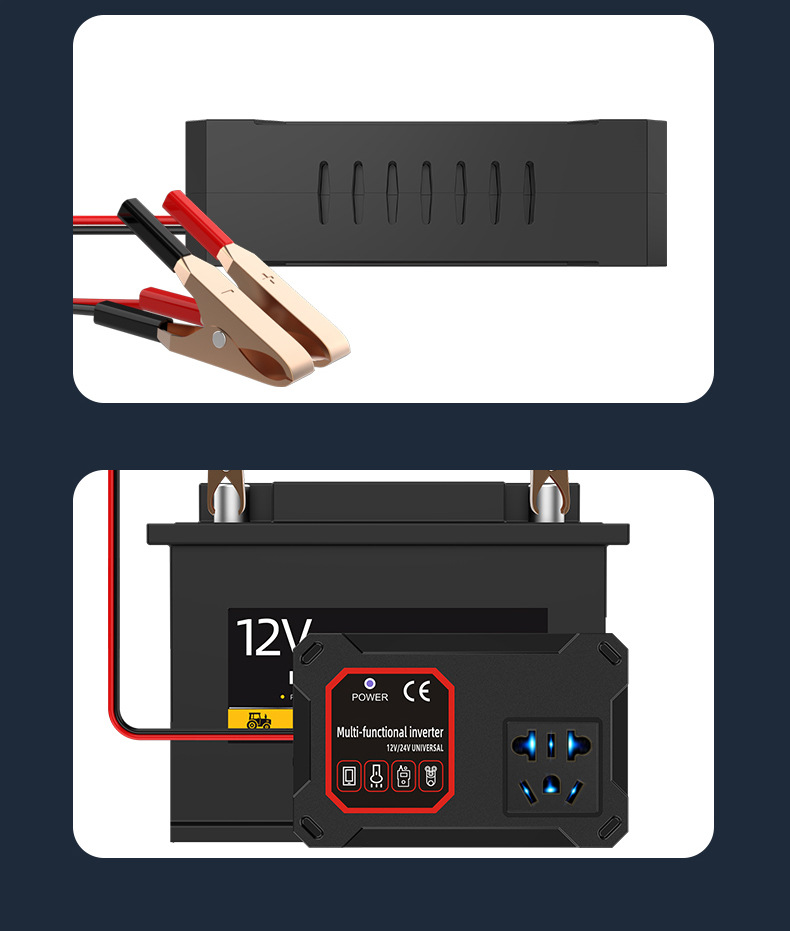 Car and Truck 12V/24V to 220V Multifunctional Car Inverter Converter Mobile Phone Socket Charger