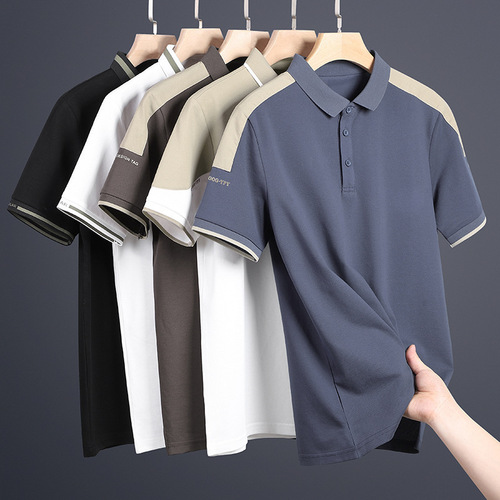 Summer Men's Lightweight Breathable Short-Sleeve Collar Slim Fit Plus Size Polo Shirt Drop Ship Wholesale