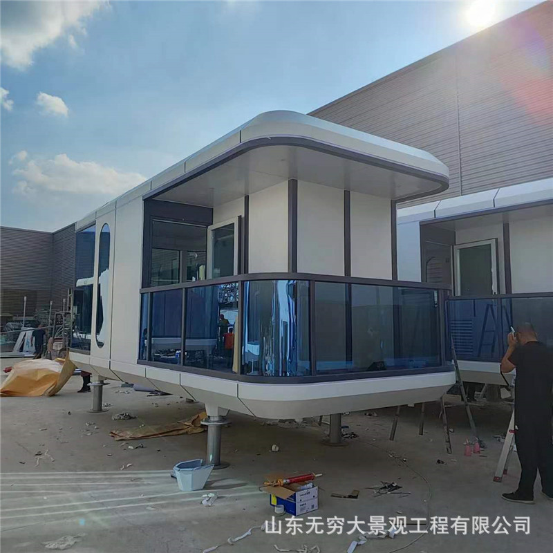 Contenedor móvil Casa espacio almacén Apple cabina B & B creativo integrado cabina estructura de acero Apple cabina