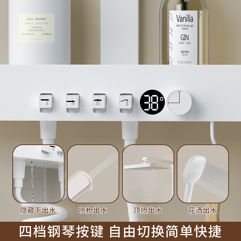 Uno por uno ducha hogar ducha traje baño marca baño cobre temperatura constante ducha cabeza ducha traje