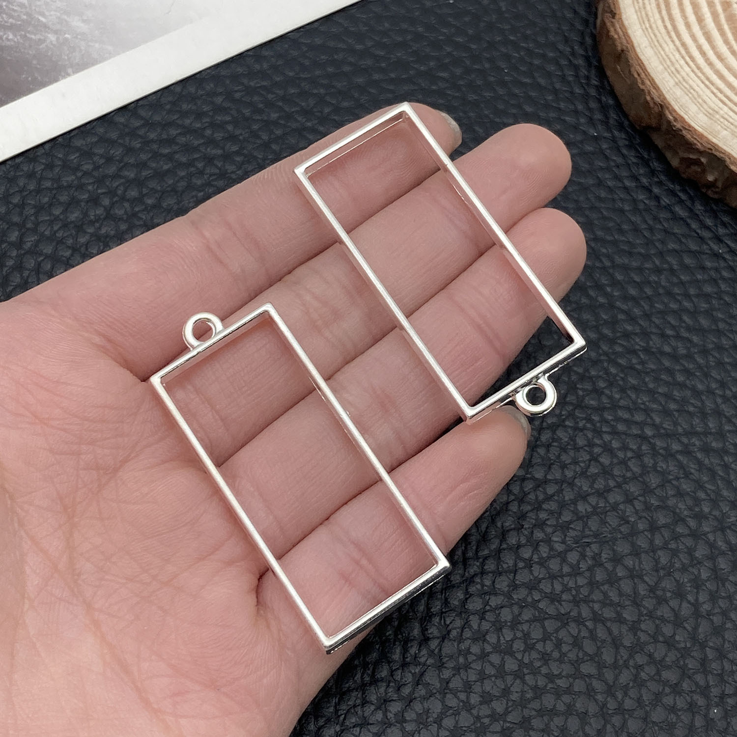 22249-LJ-亮银锌合金长方形相框边框48x20mm-4