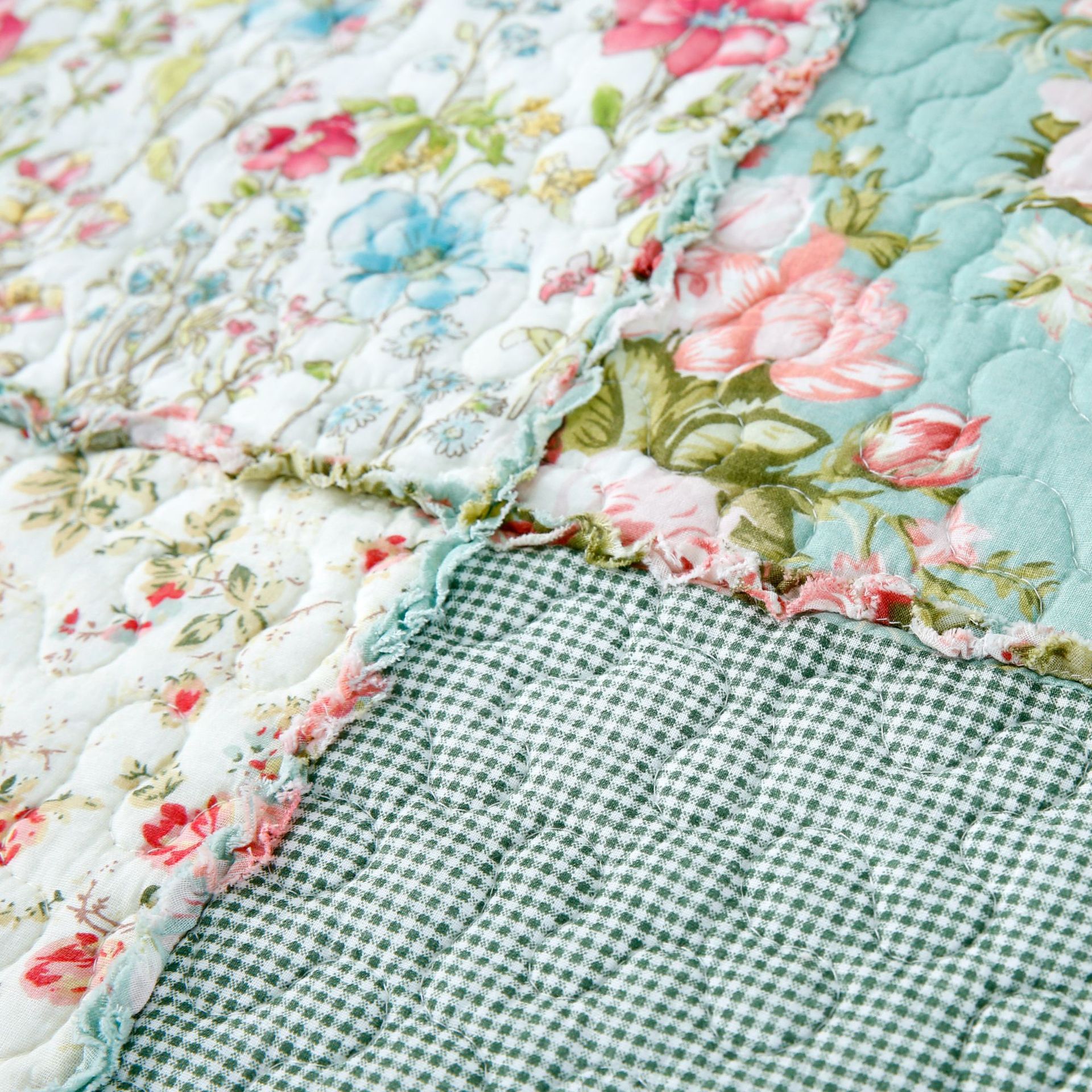 Cotton Patchwork Bedding Set Handmade Pastoral Style Four-piece_voghion.com