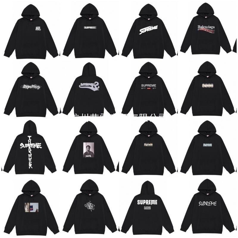 Cross-Border High-End Classic Supreme Letter-Printed Street Style Pullover Hoodie Sweatshirt, One-Piece Dropshipping