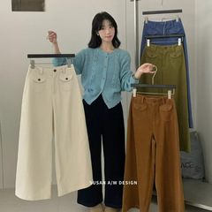 苏珊 2025秋季新款设计感灯芯绒双口袋宽松显瘦休闲裤女DS291
