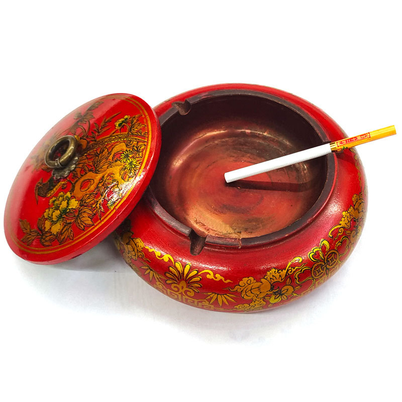 仿古烟灰缸木制工艺礼品家用办公用品摆件批发烟灰缸