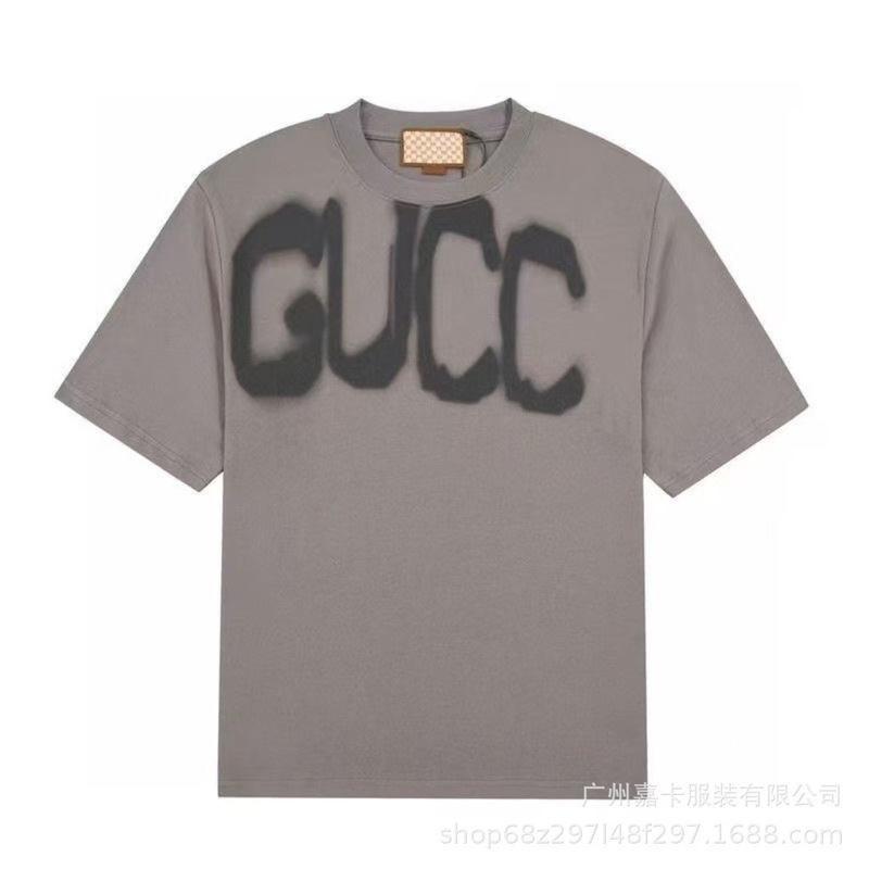 クロスボーダーハイエンドGファミリーTシャツラウンドネックフロントロゴ柄シリーズカジュアル男女同型半袖Tシャツ|undefined
