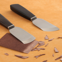 Ebony leather thinning knife, rounded and beveled blade, hand-made DIY leather peeling shovel, can be used with clamps