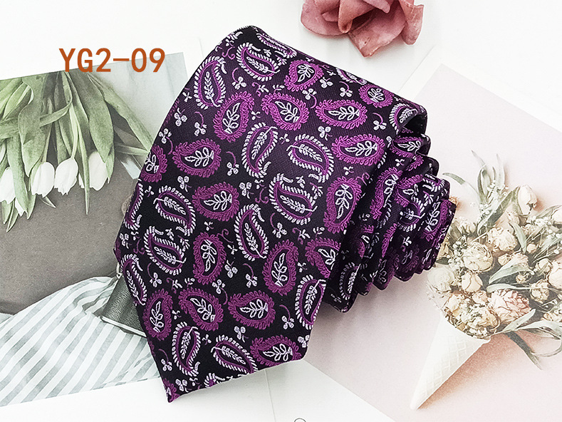 Corbata informal de negocios para hombre, en stock de fábrica, estilo nuevo atado a mano, diseño paisley, jacquard de poliéster y seda, 8 cm