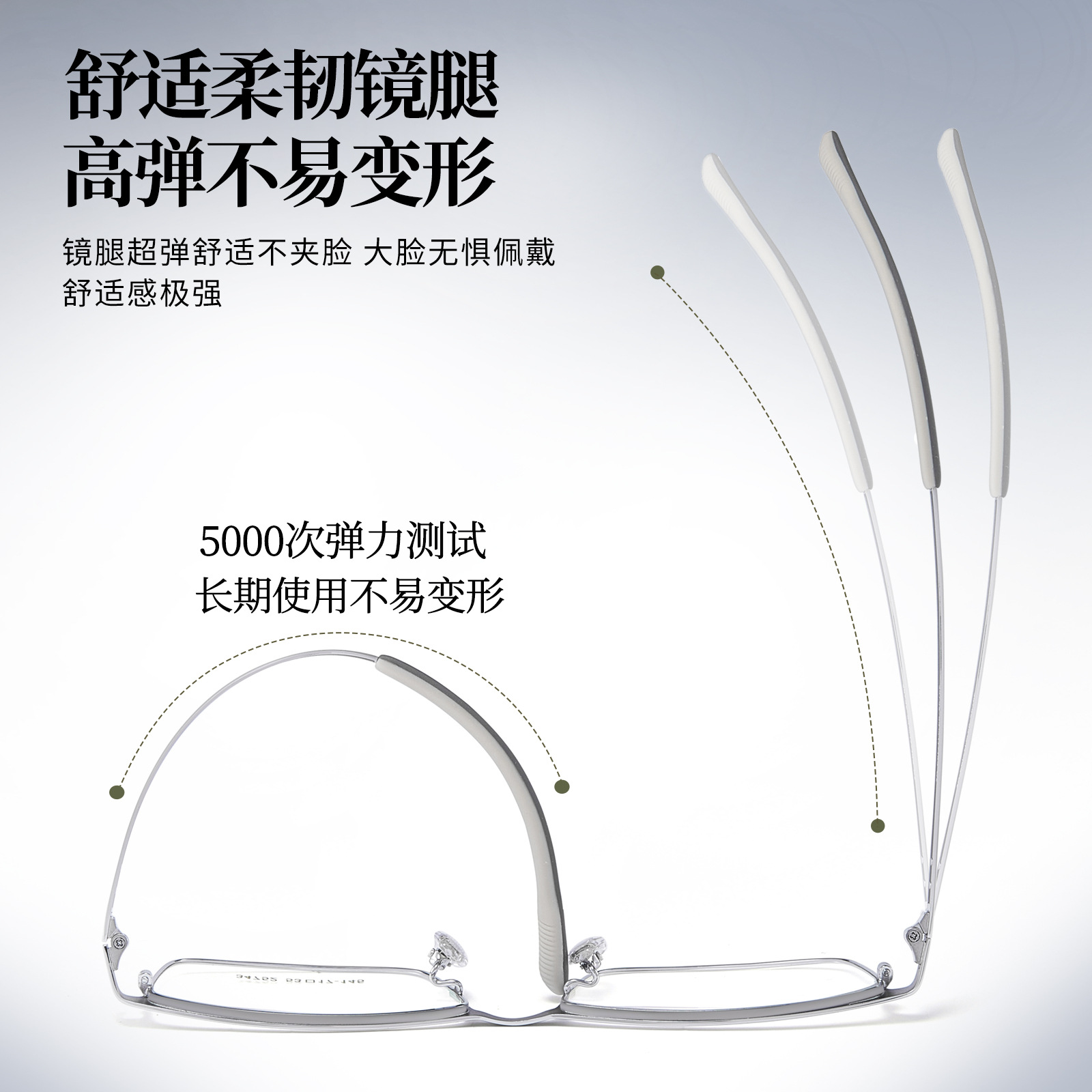 VOSS es el mismo tipo de negocio masculino marco de gafas de aleación de textura marco ajustable base de nariz suave con gafas al por mayor