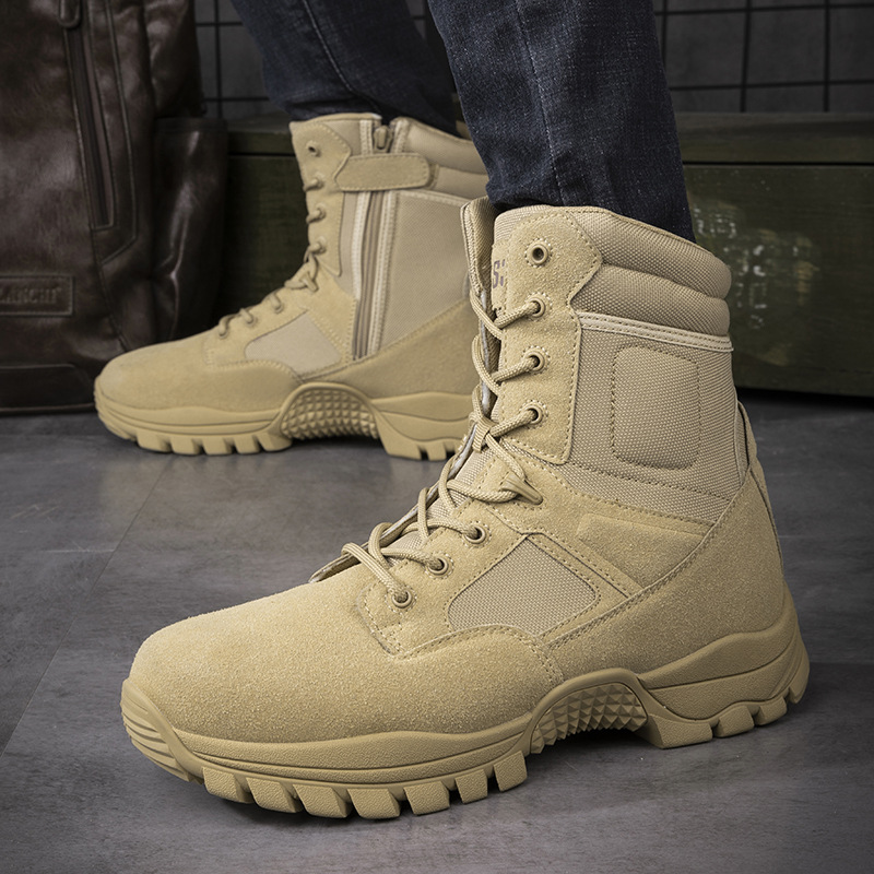 New outdoor special forces training boots large size for tactical boots men and women wear-resistant combat boots hiking desert hiking boots_voghion.com