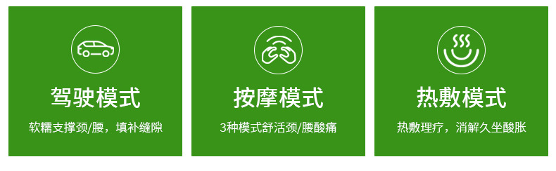 Car lumbar support electric heating massage cushion for long-term sitting in the car, lumbar support pad, car-mounted heating neck pillow