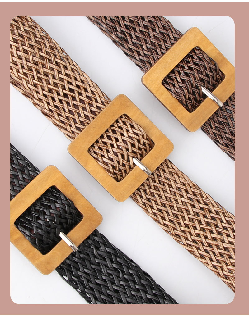 Casual Square Straw Woven Belt Women's Woven Belts display picture 1