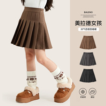 女童针织百褶裙儿童春秋款半身裙女孩JK短裙学生秋装防走光百搭裙