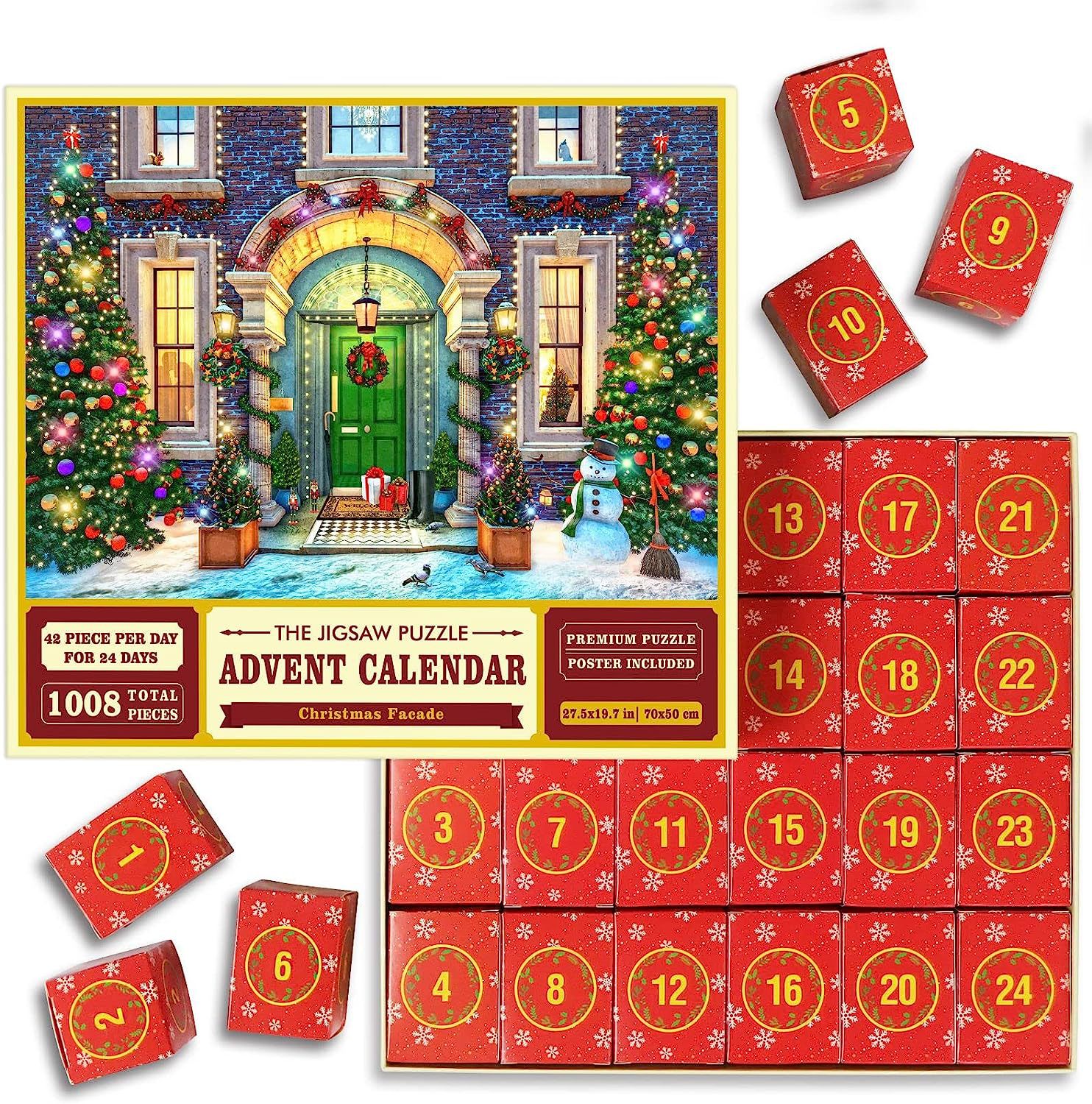 1100g Weight Puzzles Toys Type Christmas Cute Christmas House Christmas Tree Santa Claus Party Supplies Party Favors 1 Set