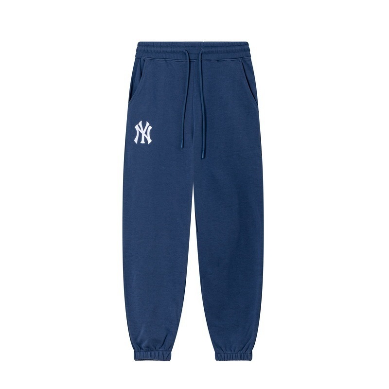 高品质MLB纯色抵掉炫潮小标刺绣情侣秋季新款宽松休闲小脚卫裤|undefined
