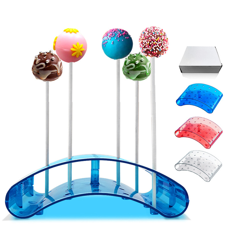 Curvo Lollipop stand chocolate soporte de exhibición estante de caramelo 3 colores 20 agujeros transparente PP transfronteriza Venta caliente